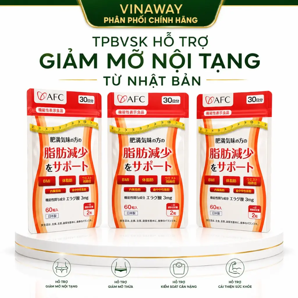 Combo 3 GÓI AFC ELLAGIC ACID NHẬT BẢN