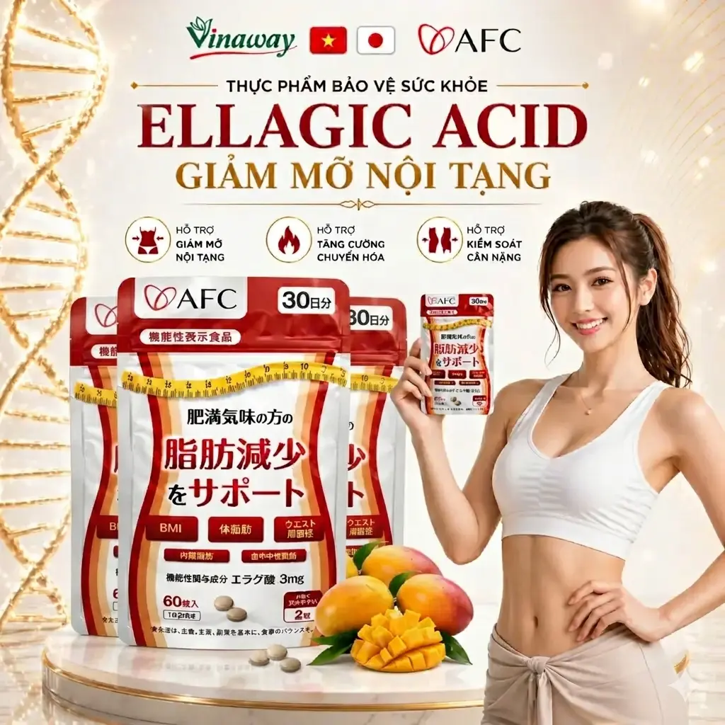 Combo 3 Gói Ellagic Acid - Hỗ trợ giảm mỡ nội tạng