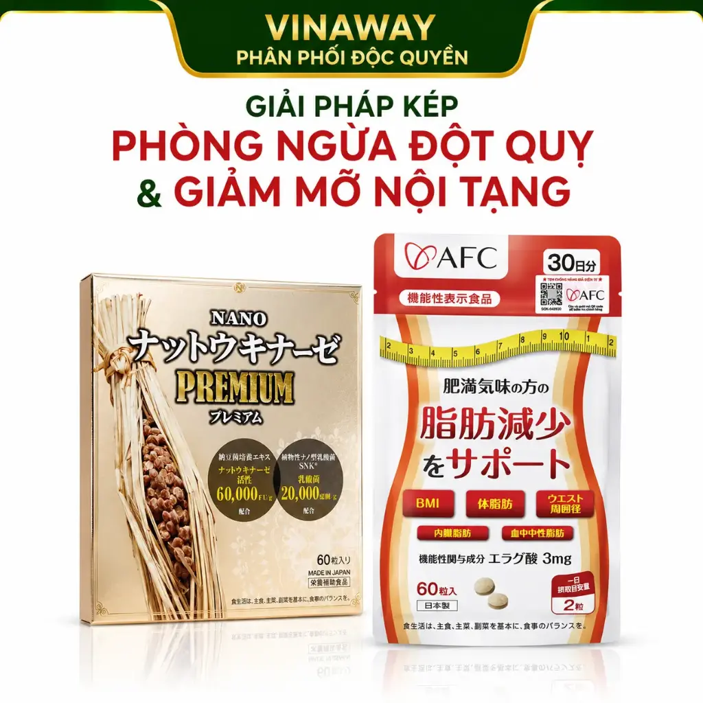 BỘ GIẢI PHÁP PHÒNG NGỪA ĐỘT QUỴ & GIẢM MỠ NỘI TẠNG TỪ NHẬT BẢN